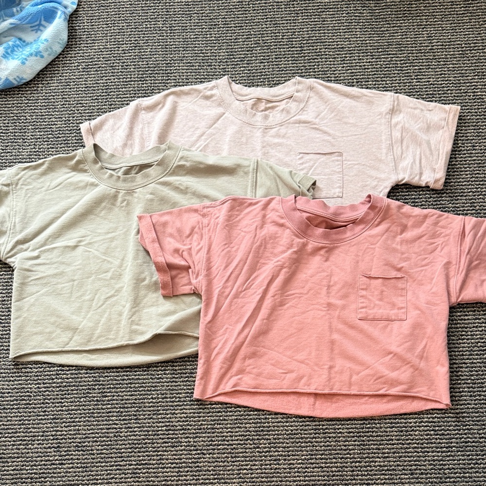 RBX Women's Workout Crop Tops in Pink, Light Pink, and Light Green